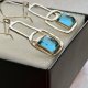 Aquamarine Earrings Sterling Silver ❀ڿڰۣ❀ Modernistyczne kolczyki