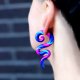 Długie kolczyki spiralki fioletowo-niebieskie