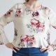 Crop top krótka bluzka vintage Nadine falbanki kobieca kwiaty