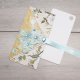 Kartka kopertówka ślubna niebieskie kwiaty