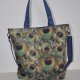 Torba hobo XXL - print pawie pióra