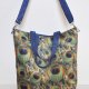 Torba hobo XXL - print pawie pióra