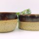 Śniadaniowy zestaw naczyń MISKA i CZARKA CERAMICZNA w woreczku lnianym BOHO PREZENT DLA MĘŻCZYZNY kamionkowe naczynia minimalistyczne