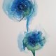 Niebieskie kwiaty- obraz  akwarela