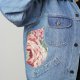 Kurtka jeansowa z siateczką i kwiatowym wzorem