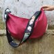 torba / nerka banan welur, velvet ciemna czerwień, bordo