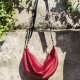 torba / nerka banan welur, velvet ciemna czerwień, bordo