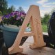 Drewniana litera z grawerem, 20cm, litery z drewna, personalizowana, imię, lite drewno, prezent na narodziny, chrzest
