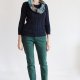 SWETER vintage z alpaką granatowy