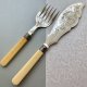 Sztućce serwingowe 29cm.- Przełom XIX-XXw. - Plater i naturalna kość