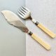 Sztućce serwingowe 29cm.- Przełom XIX-XXw. - Plater i naturalna kość