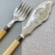 Sztućce serwingowe 29cm.- Przełom XIX-XXw. - Plater i naturalna kość