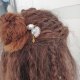 Metalowy widelec do włosów z koralikami z imitacji pereł