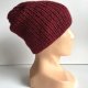 Czapka zrobiona na drutach KIARA 100% Alpaka 3650 Bordowy