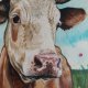 Krowa - realistyczny obrazek malowany na desce