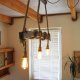 Duża lampa sufitowa ze starej drewnianej belki, wisząca lampa z lin jutowych, w stylu żeglarskim,