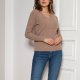 Sweter w prążek - SWE146 mocca