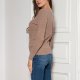 Sweter w prążek - SWE146 mocca