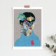 Women in blue | Art giclee print | A2