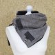 Szal komin ze skórą - unisex, czarna jodełka połysk