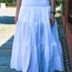 Spódnica maxi boho biała z gumkami w pasie XS/S