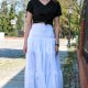 Spódnica maxi boho biała z gumkami w pasie XS/S