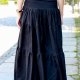Spódnica maxi boho czarna z gumkami w pasie M/L