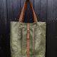 Torba tote XXL - zieleń, koniak