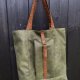 Torba tote XXL - zieleń, koniak