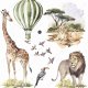 Sawanna Afryka lew, żyrafa, balon rozm. XXL