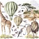 Sawanna Afryka lew, żyrafa, balon rozm. XXL