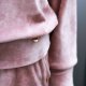 Welurowa bluza dresowa pudrowy róż M/L