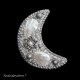 Crystal Moon - delikatna i błyszcząca broszka, haft koralikowy