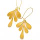 Kolczyki mosiężne złoto liście floral