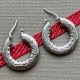 Design Modern Art Made In Italy Sterling Silver Earring ❤ Srebrne grube fakturowe koła ❤
