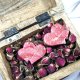 Lekkie różowe kolczyki - podwójne serce