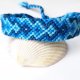 Tworzymir - ręcznie pleciona bransoletka przyjaźni, bawełna, aztecka bransoletka etniczna, unisex, niebieska