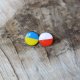 Dla UKRAINY! Drewniane kolczyki z flagą Ukrainy i Polski - mini