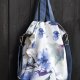 Torba hobo XXL - print akwarelowe kwiaty