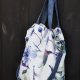 Torba hobo XXL - print akwarelowe kwiaty