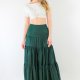 Spódnica maxi długa boho butelkowa zieleń XS/S - LONA