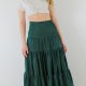Spódnica maxi długa boho butelkowa zieleń XS/S - LONA
