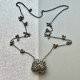 Unikacik! ❤ Vintage Filigree Pewter Necklace ❤ Torebka - Filigranowy naszyjnik ❤