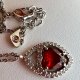 Swarovski Crystal Red Heart Necklace- Rhodium plated ❀ڿڰۣ❀ Czerwone serce
