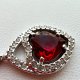 Swarovski Crystal Red Heart Necklace- Rhodium plated ❀ڿڰۣ❀ Czerwone serce