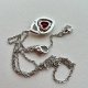 Swarovski Crystal Red Heart Necklace- Rhodium plated ❀ڿڰۣ❀ Czerwone serce
