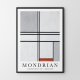 Plakat Mondrian Gray-Red- plakat 40x50 cm