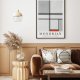 Plakat Mondrian Gray-Red- plakat 40x50 cm
