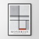 Plakat Mondrian Gray-Red- plakat 30x40 cm