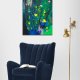 Akryl -neonowa abstrakcja- łąka kwietna, obraz 40 x 50cm, do nowoczesnego, minimalistycznego wnętrza.